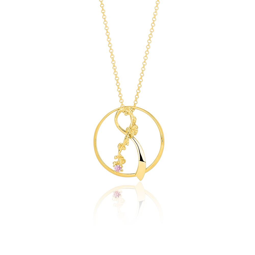 "Bleika slaufan" Gold-Plated Silver Necklace