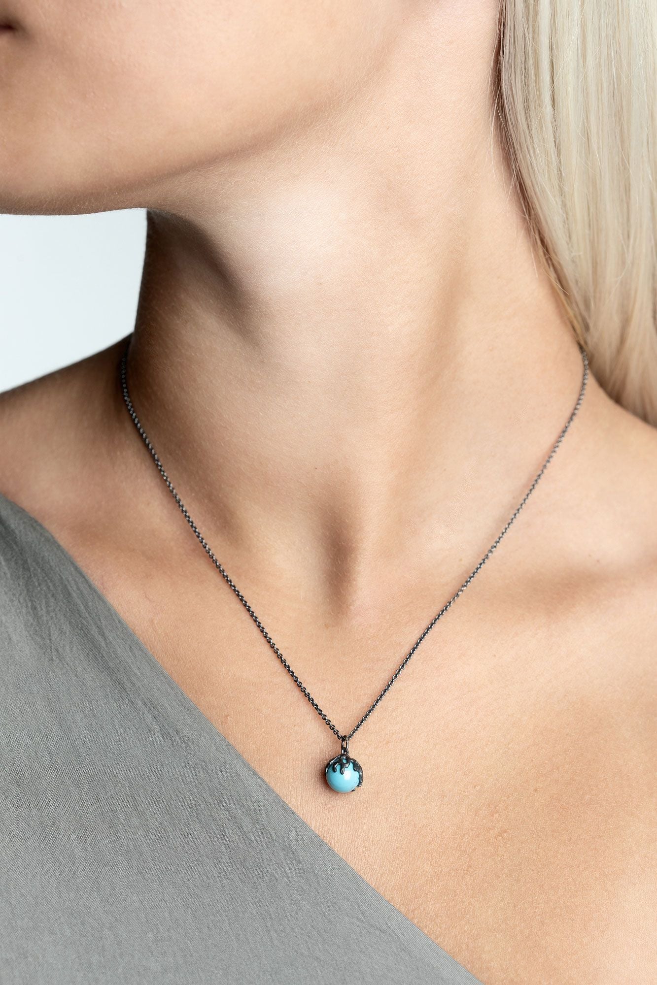 Layered Lava hotsell Necklaces - Two Lava Necklaces with Lava and Aquamarine - Stackable Icelandic Jewelry