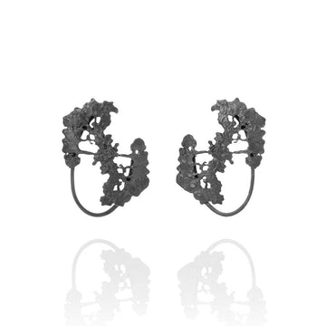 Erika Collection 106 OX - Stud Earrings in Oxidized 925 Sterling Silver - AURUM Icelandic Jewelry