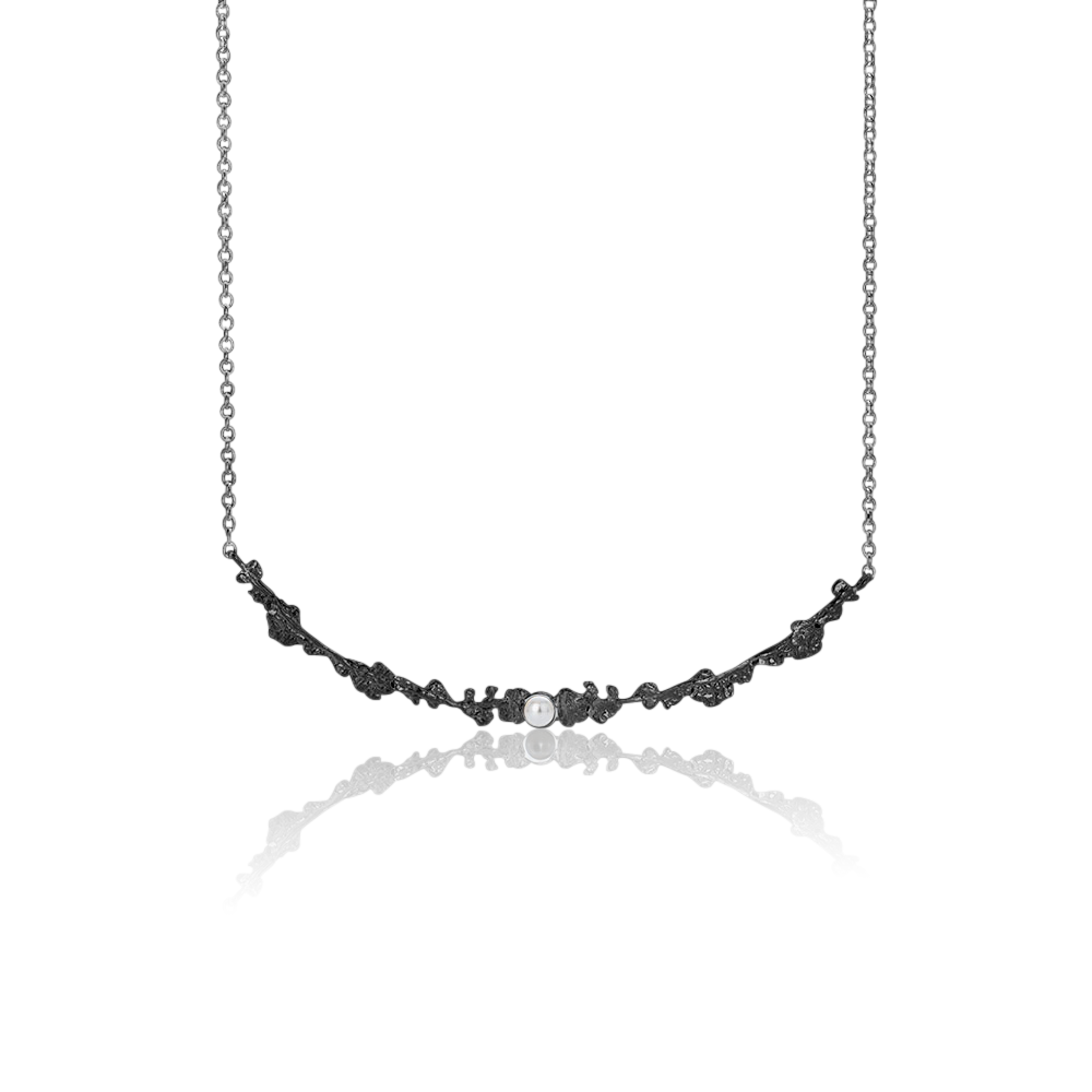 Erika Collection 203 OX - Oxidized Sterling Silver Necklace - AURUM Icelandic Jewelry