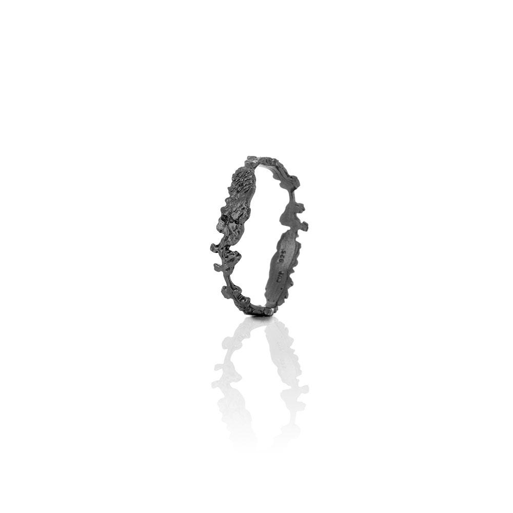Erika Collection 401 OX - Oxidized Sterling Silver Ring Handmade in Iceland by AURUM Jewelry