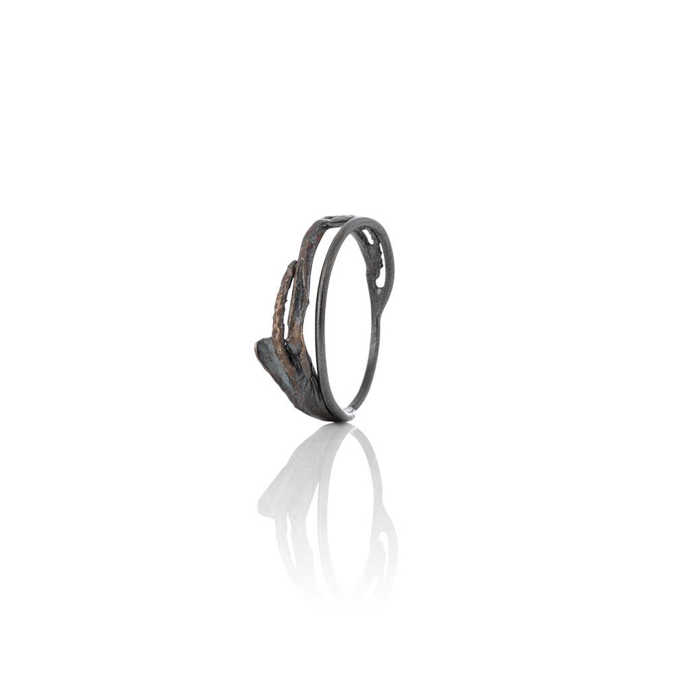 Erika Collection 403 OX - Oxidized Sterling Silver Ring Handmade in Iceland - AURUM Icelandic Jewelry