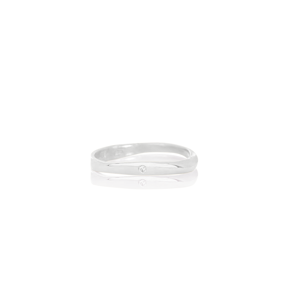 Women's solid white gold ring