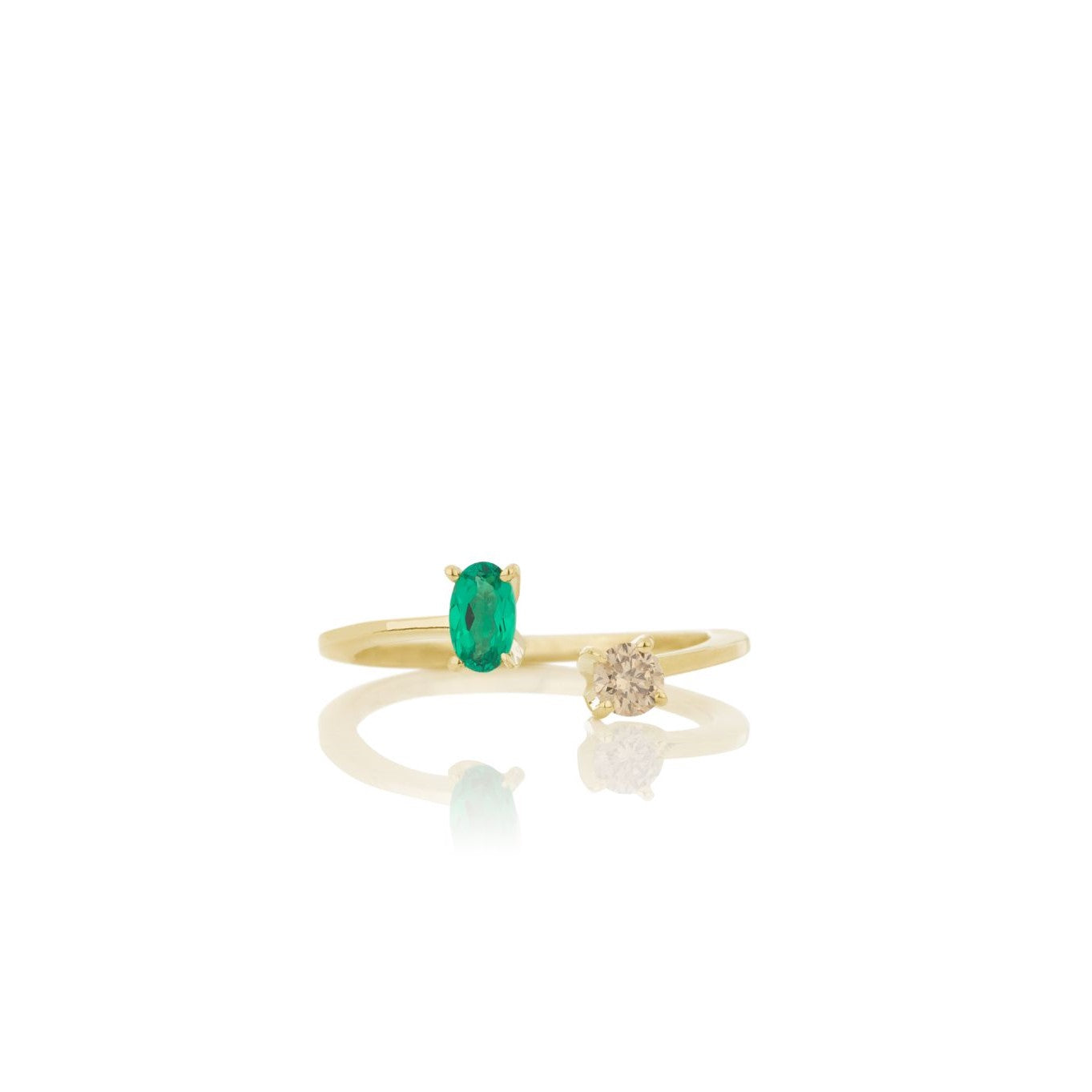 Women's emerald and diamond ring